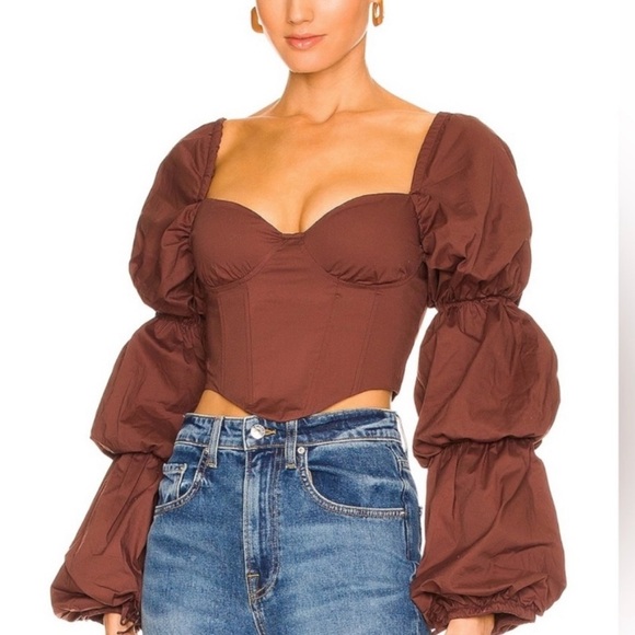 Majorelle Tawny Corset Top In Brown size medium - Picture 1 of 8